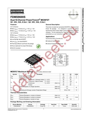 FDMS9600S datasheet  
